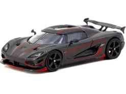 Koenigsegg Agera RS Black Carbon with Red Accents "Global64" Series 1/64 Diecast Model by Tarmac Works