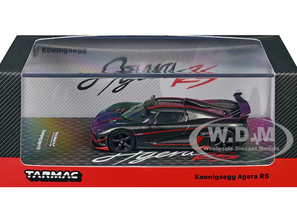 Koenigsegg Agera RS Black Carbon with Red Accents "Global64" Series 1/64 Diecast Model by Tarmac Works