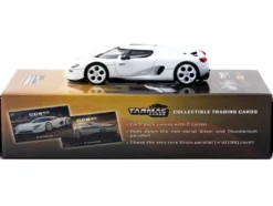 Koenigsegg CC850 White with Tarmac Cards "Global64" Series 1/64 Diecast Model by Tarmac Works