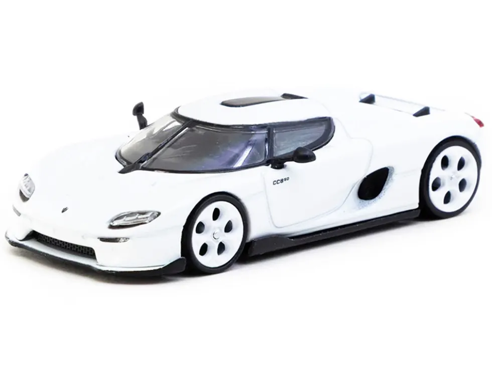 Koenigsegg CC850 White with Tarmac Cards "Global64" Series 1/64 Diecast Model by Tarmac Works