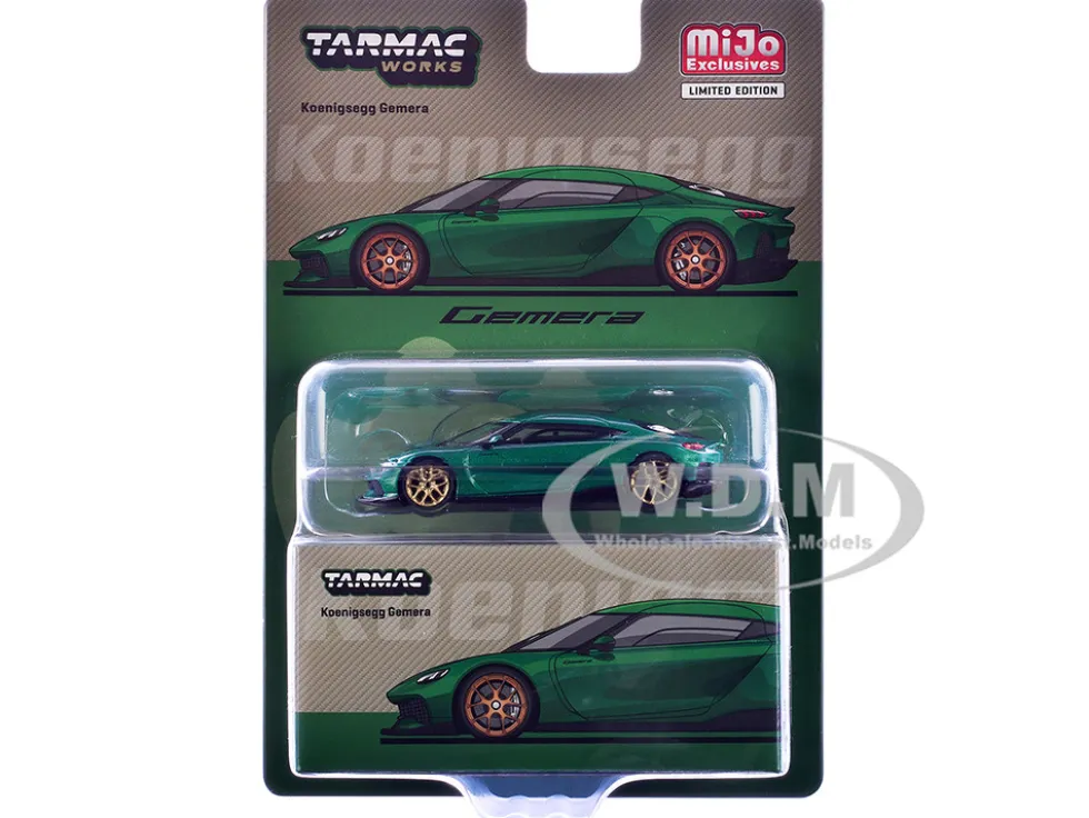 Koenigsegg Gemera Green Metallic "Global64" Series 1/64 Diecast Model by Tarmac Works