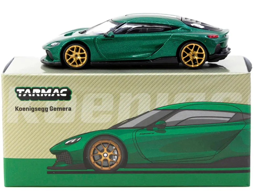 Koenigsegg Gemera Green Metallic "Global64" Series 1/64 Diecast Model by Tarmac Works