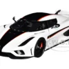 Koenigsegg Regera White Black Carbon Red Stripes 1/18 Model Car Autoart 79027