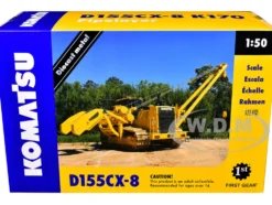 Komatsu D155CX-8 With K170 Pipelayer Yellow with Accessories 1/50 Diecast Model by First Gear