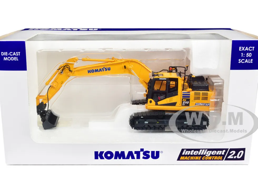 Komatsu PC210LCi 11 Intelligent Machine Control 2.0 Excavator Yellow 1/50 Diecast Model Universal Hobbies UH8157