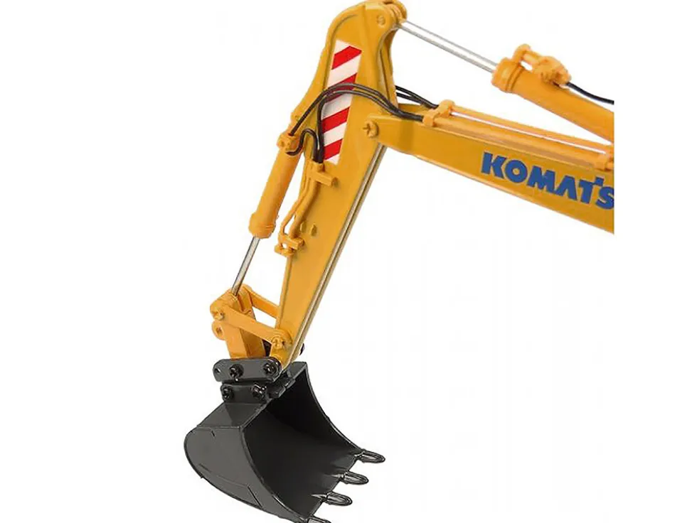 Komatsu PW180-11 Excavator Yellow with Standard Bucket and Hydraulic Breaker 1/50 Diecast Model by Universal Hobbies