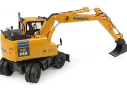 Komatsu PW148-11 Wheel Loader Yellow with Standard and Clamshell Buckets 1/50 Diecast Model by Universal Hobbies