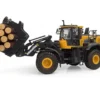 Komatsu WA475-10 Wheel Loader Yellow with Log Grapple and Log Accessories 1/50 Diecast Model by Universal Hobbies