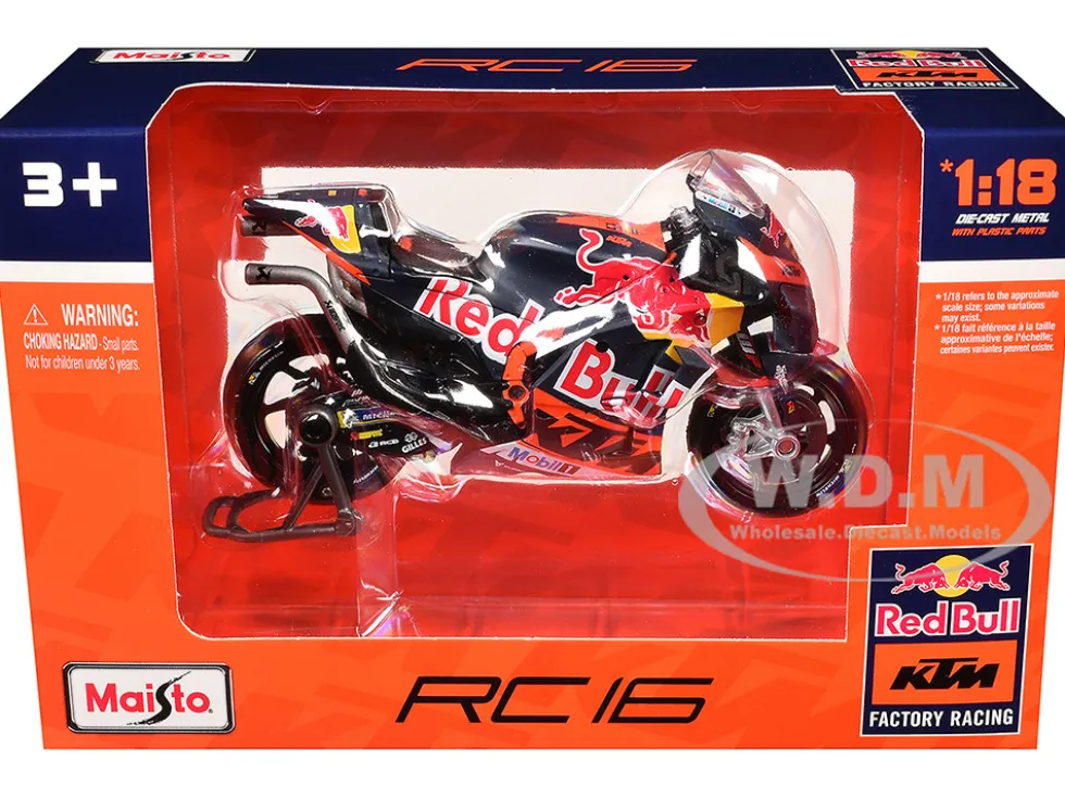 KTM RC16 Motorcycle #33 Brad Binder MotoGP "Red Bull KTM Factory Racing" 1/18 Diecast Model by Maisto