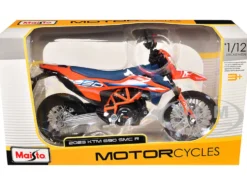 2023 KTM 690 SMC R Orange and Blue 1/12 Diecast Motorcycle Model by Maisto