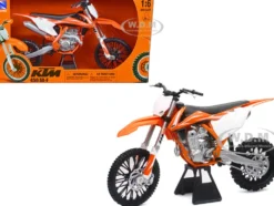 2018 KTM 450 SX F Dirt Bike Motorcycle Orange and White 1/6 Diecast Model New Ray 49613