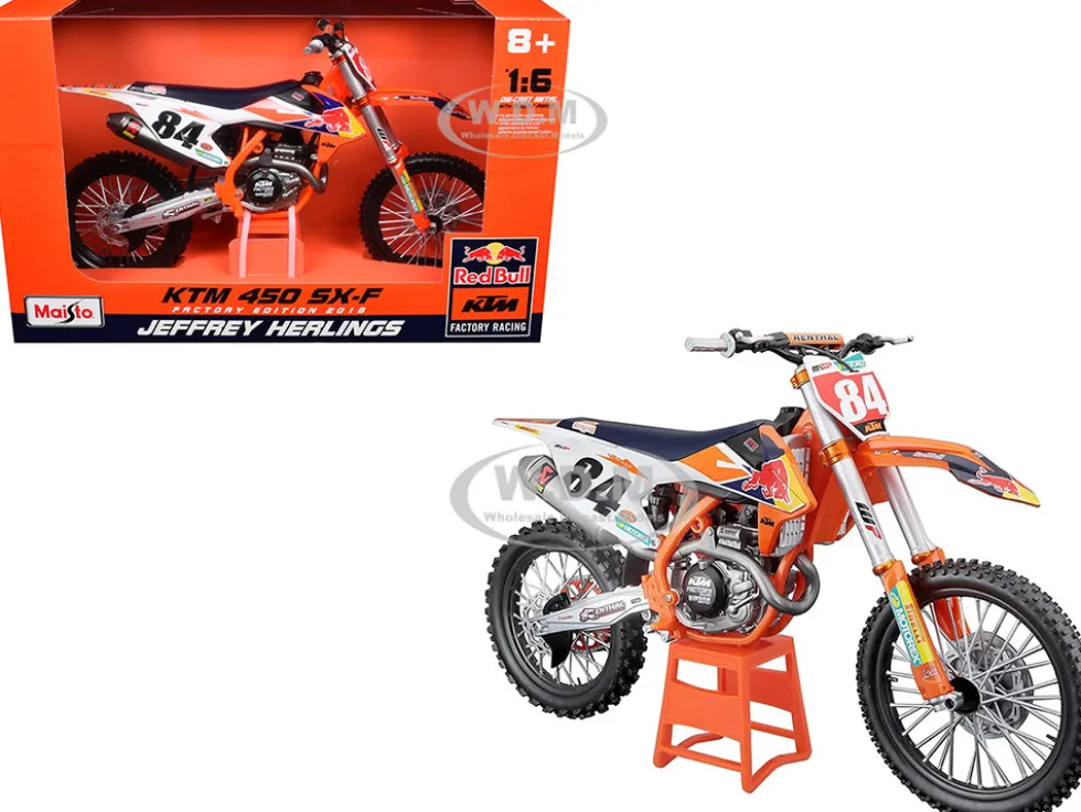 KTM 450 SX-F #84 Jeffrey Herlings "Red Bull KTM Factory Racing" (2018) 1/6 Diecast Motorcycle Model by Maisto
