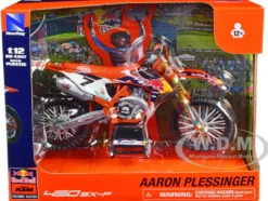 KTM 450 SX F Motorcycle 7 Aaron Plessinger Red Bull KTM Factory Racing 1/12 Diecast Model New Ray 58363