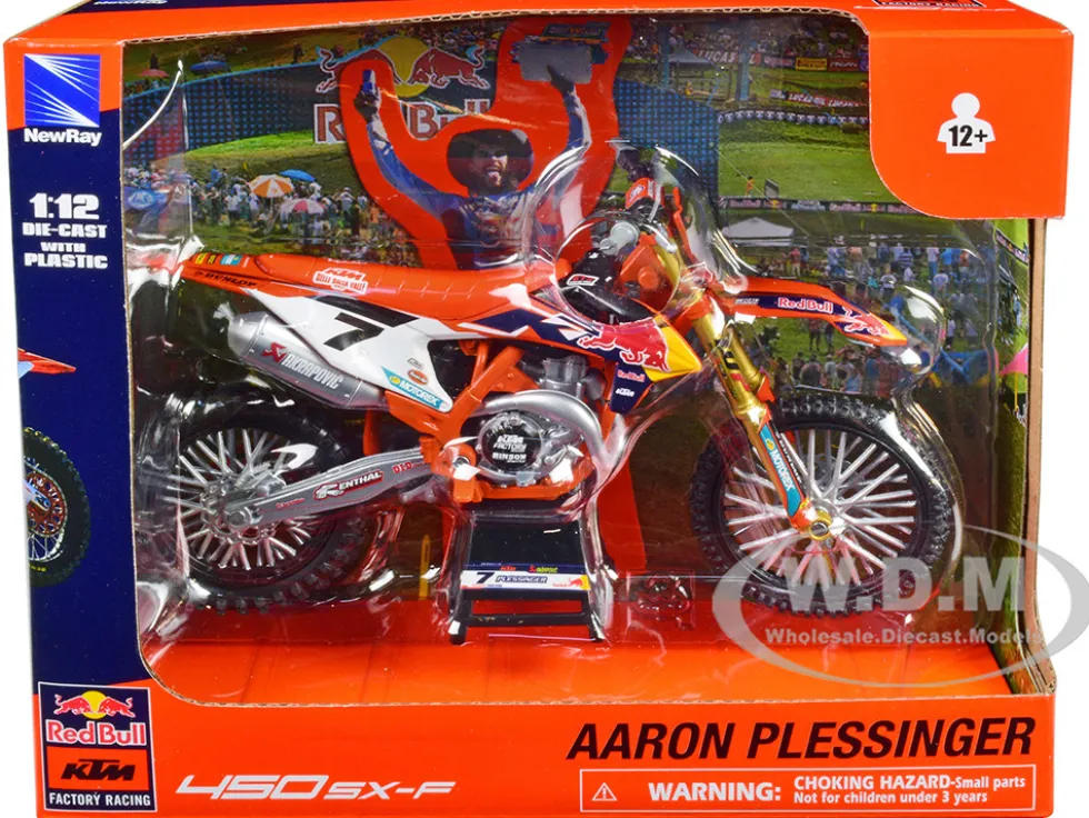 KTM 450 SX F Motorcycle 7 Aaron Plessinger Red Bull KTM Factory Racing 1/12 Diecast Model New Ray 58363