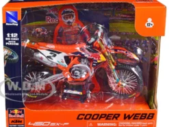 KTM 450 SX F Motorcycle #2 Cooper Webb Red Bull KTM Factory Racing 1/12 Diecast Model New Ray 58353