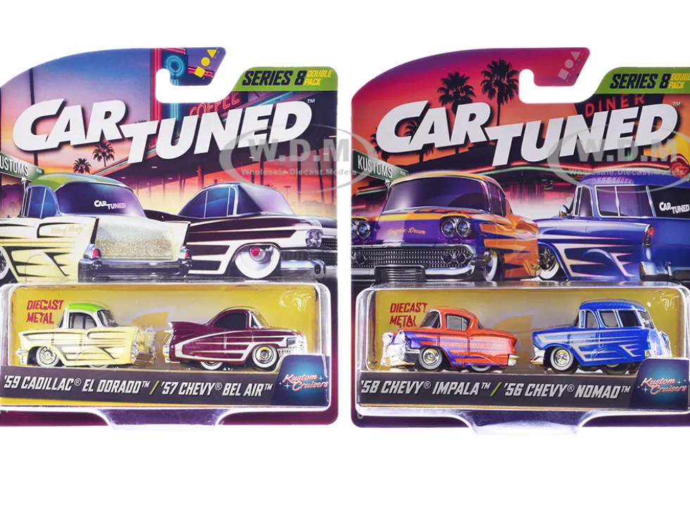 Kustoms Double Pack Series 8 Set of 4 Cars Diecast Model Cars by CarTuned