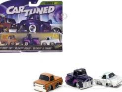 Kustoms Series 4 Chevrolet Triple Pack Set of 3 Cars Diecast Model Cars by CarTuned