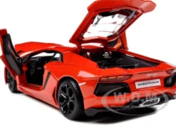2012 Lamborghini Aventador LP700-4 Orange 1/18 Diecast Model Car Bburago 11033