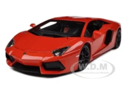 2012 Lamborghini Aventador LP700-4 Orange 1/18 Diecast Model Car Bburago 11033