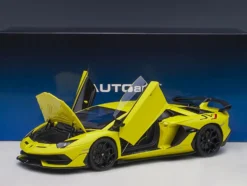 Lamborghini Aventador SVJ Giallo Tenerife Pearl Yellow 1/18 Model Car Autoart 79175