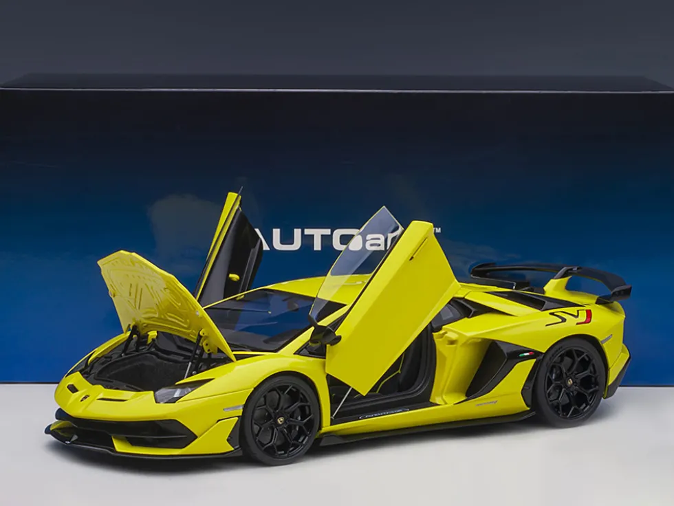 Lamborghini Aventador SVJ Giallo Tenerife Pearl Yellow 1/18 Model Car Autoart 79175