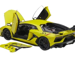 Lamborghini Aventador SVJ Giallo Tenerife Pearl Yellow 1/18 Model Car Autoart 79175