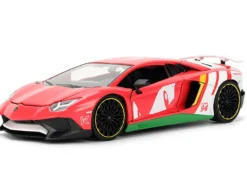 Lamborghini Aventador SV Red with Graphics and Knuckles Diecast Figure