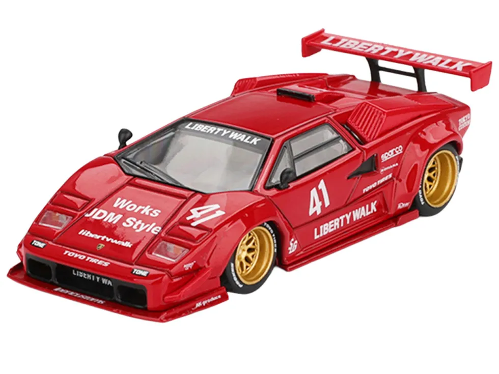 Lamborghini Countach LB-WORKS #41 Red Limited Edition 1/64 Diecast Model Car by Mini GT