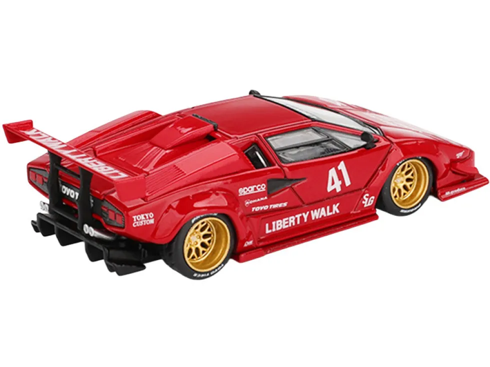 Lamborghini Countach LB-WORKS #41 Red Limited Edition 1/64 Diecast Model Car by Mini GT