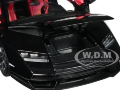 Lamborghini Countach LPI 800 4 Black with Red Interior Special Edition 1/18 Diecast Model Car Maisto 31459BK