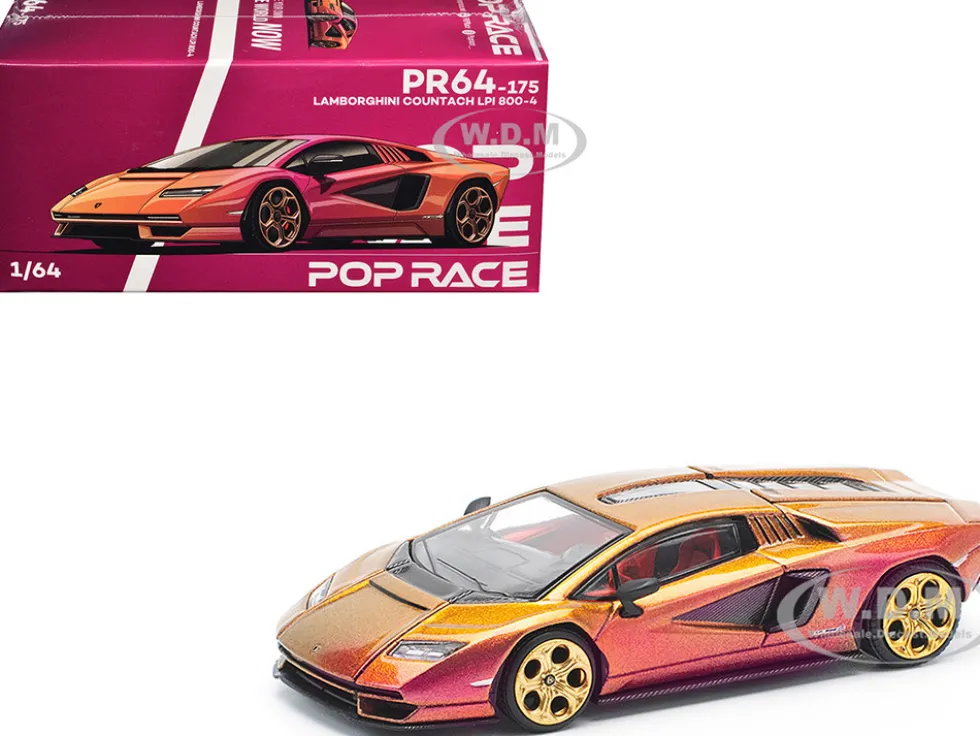 Lamborghini Countach LPI 800-4 Blu Hal Metallic 1/64 Diecast Model Car by Pop Race