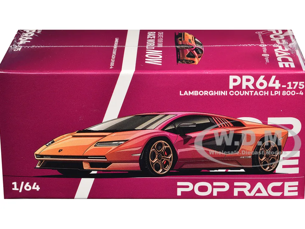 Lamborghini Countach LPI 800-4 Blu Hal Metallic 1/64 Diecast Model Car by Pop Race