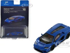 Lamborghini Countach LPI 800 4 Blue Hypercar League Collection 1/64 Diecast Model Car PosterCars H16B