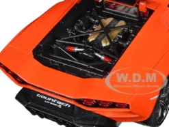 Lamborghini Countach LPI 800 4 Orange with Red Interior Special Edition 1/18 Diecast Model Car Maisto 31459OR