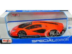 Lamborghini Countach LPI 800 4 Orange with Red Interior Special Edition 1/18 Diecast Model Car Maisto 31459OR