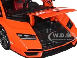 Lamborghini Countach LPI 800 4 Orange with Red Interior Special Edition 1/18 Diecast Model Car Maisto 31459OR