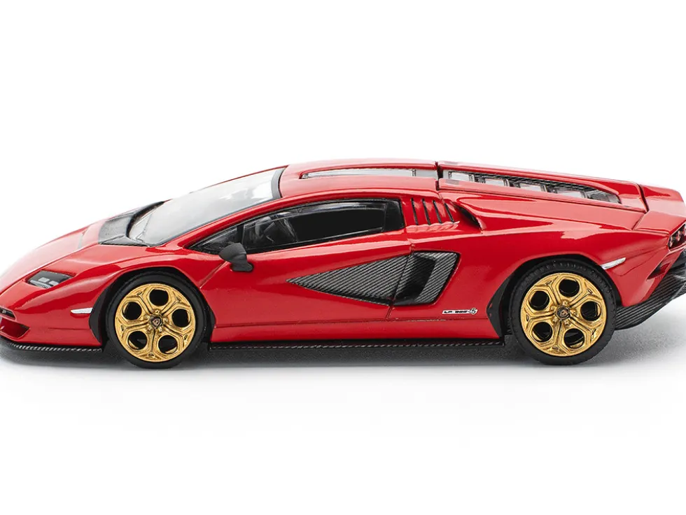 Lamborghini Countach LPI 800-4 Red with Carbon Accents 1/64 Diecast Model Car by Pop Race