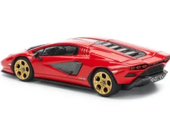Lamborghini Countach LPI 800-4 Red with Carbon Accents 1/64 Diecast Model Car by Pop Race
