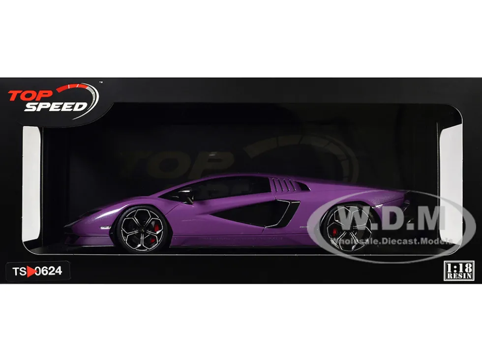 Lamborghini Countach LPI 800-4 Viola 30th Purple Metallic 1/18 Model Car by Top Speed