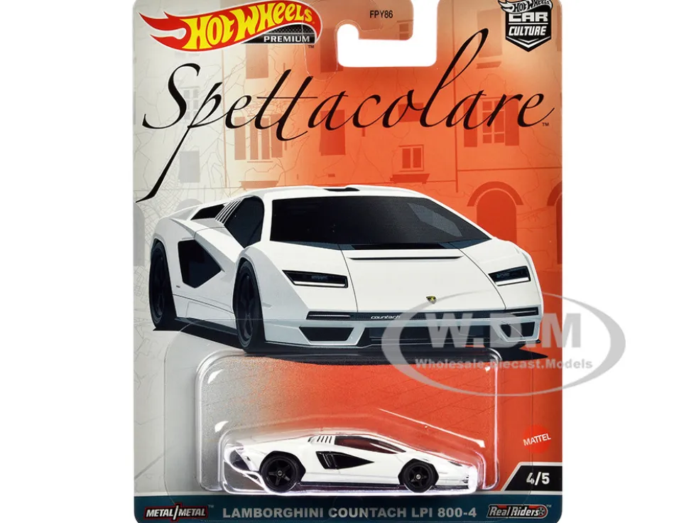 Lamborghini Countach LPI 800-4 White "Spettacolare" Series Diecast Model Car by Hot Wheels