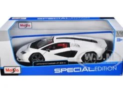 Lamborghini Countach LPI 800-4 White Black Accents Red Interior Special Edition 1/18 Diecast Model Car Maisto 31459