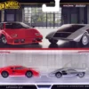 Lamborghini Countach LP5000 QV Red and Lancia Stratos Zero Gray Metallic "Car Culture" Set of 2 Cars Diecast Model Cars by Hot Wheels