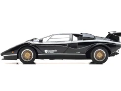 Lamborghini Countach LP 500R Black with White Interior 1/18 Diecast Model Car by Kyosho