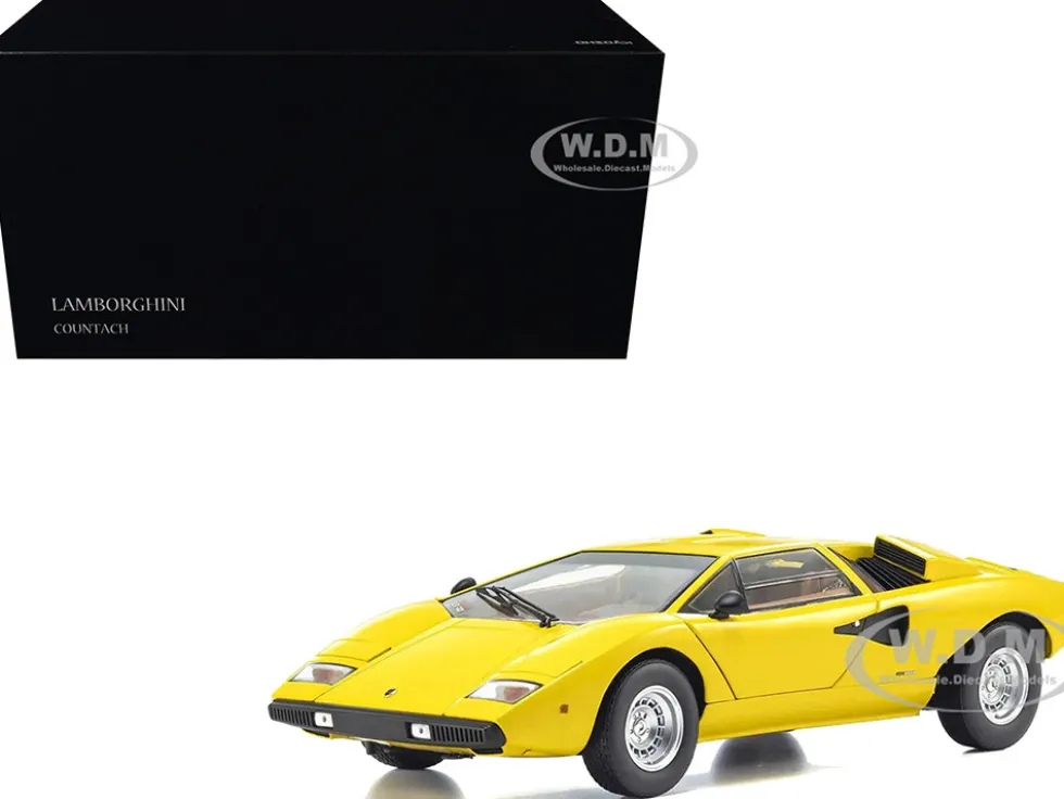Lamborghini Countach LP 400 Yellow 1/18 Diecast Model Car by Kyosho