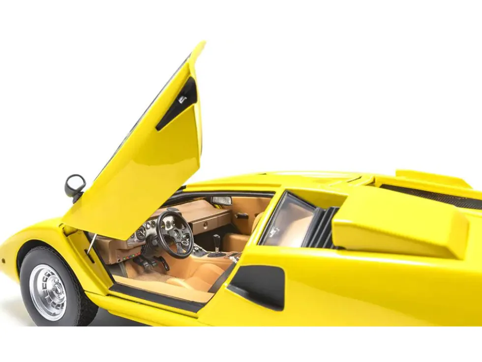 Lamborghini Countach LP 400 Yellow 1/18 Diecast Model Car by Kyosho