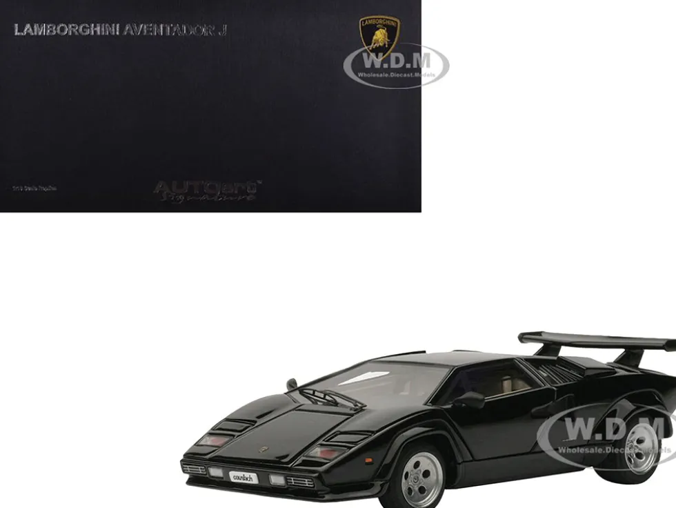 Lamborghini Countach 5000S Black 1/43 Diecast Model Car by Autoart