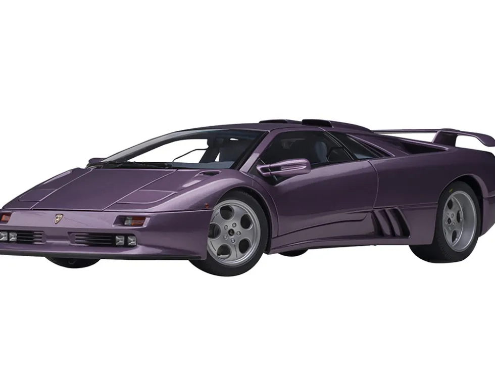 Lamborghini Diablo SE30 Jota Viola SE30 Purple Metallic Blue Interior 1/18 Model Car Autoart 79142