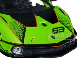 Lamborghini Essenza SCV12 #63 Green Metallic Black Squadra Corse Race Series 1/24 Diecast Model Car Bburago 28017