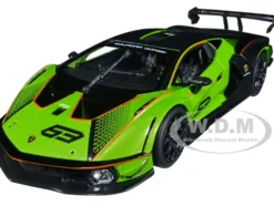 Lamborghini Essenza SCV12 #63 Green Metallic Black Squadra Corse Race Series 1/24 Diecast Model Car Bburago 28017