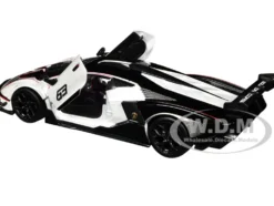 Lamborghini Essenza SCV12 #63 White and Black Squadra Corse Race Series 1/24 Diecast Model Car Bburago 28023
